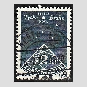 FRIM�RKER DANMARK | 1973 - AFA 551 - De Stella Nova - 2 Kr. bl� - Pragt Stemplet