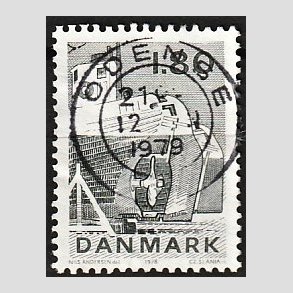 FRIM�RKER DANMARK | 1978 - AFA 666 - Dansk fiskeri - 1,80 Kr. sortgr�n - Pragt Stemplet