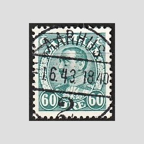 FRIMRKER DANMARK | 1934 - AFA 210 - Chr. X 60 re blgrn - Lux Stemplet Aarhus