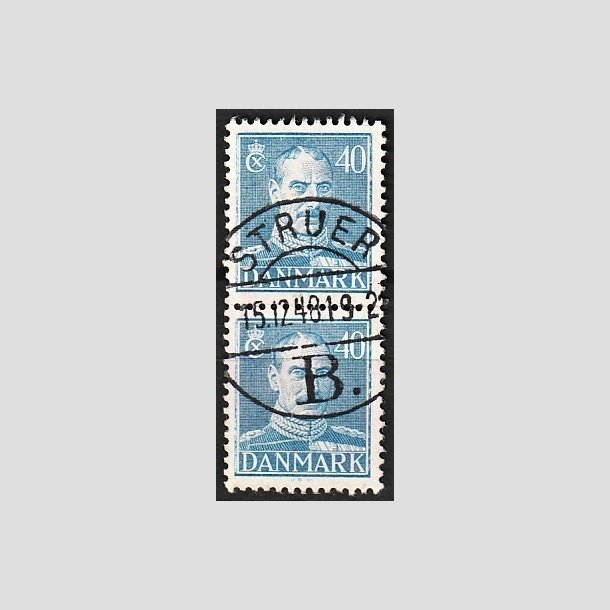 FRIMRKER DANMARK | 1942-44 - AFA 280 - Chr. X 40 re bl i lodret par - Lux Stemplet