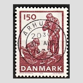 FRIM�RKER DANMARK | 1976 - AFA 630 - Dansk glasproduktion - 150 �re brunlilla - Pragt Stemplet