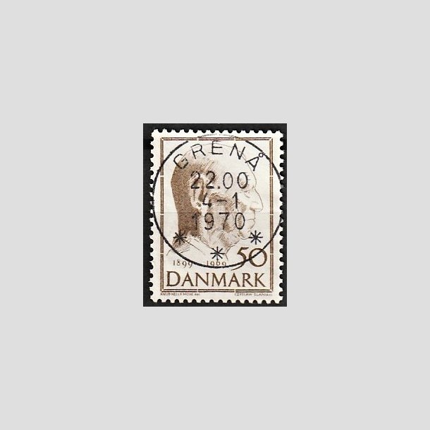 FRIMRKER DANMARK | 1969 - AFA 480 - Fredrik IX 70 r - 50 re brun - Pragt Stemplet Gren