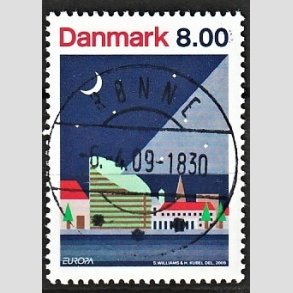 FRIM�RKER DANMARK | 2009 - AFA 1577 - Astronomi - 8,00 Kr. flerfarvet - Pragt Stemplet