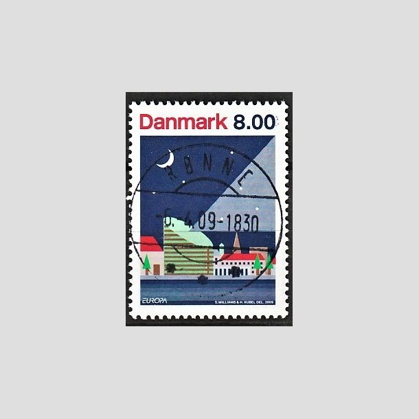 FRIMRKER DANMARK | 2009 - AFA 1577 - Astronomi - 8,00 Kr. flerfarvet - Pragt Stemplet