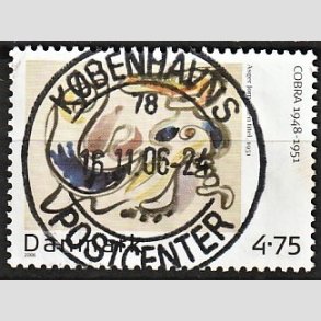 FRIMRKER DANMARK | 2006 - AFA 1484 - Cobra-malere 9. - 4,75 Kr. Asger Jorn - Pragt Stemplet