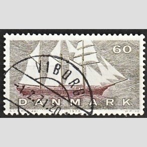 FRIM�RKER DANMARK | 1970 - AFA 505 - Dansk Skibsfart - 60 �re gr�oliv/r�dbrun - Pragt Stemplet