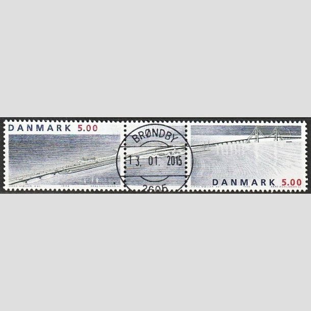 FRIMRKER DANMARK | 1998 - AFA 1174-75 - Sammentryk med vignet - 5,00 Kr. flerfarvet - Pragt Stemplet