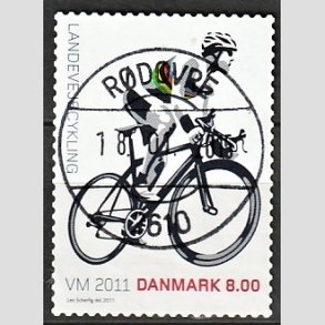 FRIM�RKER DANMARK | 2011 - AFA 1674 - WM i landevejscykling - 8,00 Kr. flerfarvet - Pragt Stemplet