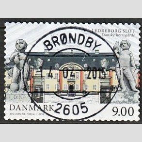 FRIM�RKER DANMARK | 2014 - AFA 1784 - Danske herreg�rde III - 9,00 Kr. Ledreborg slot - Pragt Stemplet