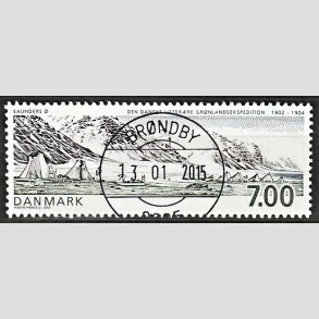 FRIM�RKER DANMARK | 2003 - AFA 1347 - Gr�nlandsekspedition - 7,00 Kr. flerfarvet - Pragt Stemplet