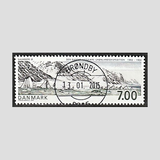 FRIMRKER DANMARK | 2003 - AFA 1347 - Grnlandsekspedition - 7,00 Kr. flerfarvet - Pragt Stemplet