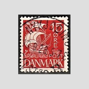 FRIM�RKER DANMARK | 1927 - AFA 169 - Karavel 15 �re r�d - Lux Stemplet 