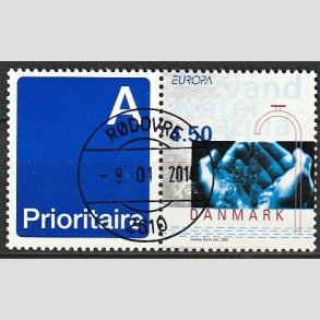 FRIMRKER DANMARK | 2001 - AFA 1283v - Europamrker - 4,50 Kr. flerfarvet - Pragt Stemplet