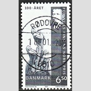 FRIMRKER DANMARK | 2003 - AFA 1372 - Dansk Nobelpris 100 r. - 6,50 Kr. flerfarvet - Pragt Stemplet Rdovre