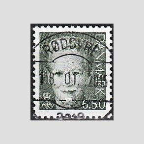FRIMRKER DANMARK | 2002 - AFA 1305 - Dronning Margrethe II - 6,50 stlgrn - Pragt Stemplet
