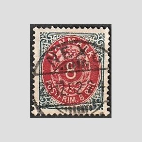 FRIM�RKER DANMARK | 1875 - AFA 25 - 8 �re gr�/r�d - Pragt Stemplet 
