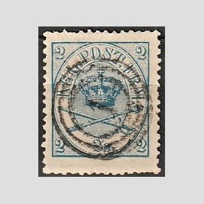 FRIMRKER DANMARK | 1864-70 - AFA 11 - 2 Skilling bl - Krone Scepter - Stemplet