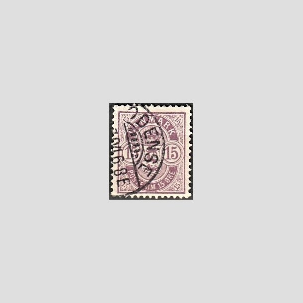 FRIMRKER DANMARK | 1901-02 - AFA 38 - 15 re grlilla - Lux Stemplet "ODENSE"