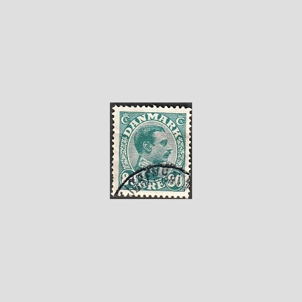 FRIMRKER DANMARK | 1915 - AFA 84 - Chr. X 80 re blgrn - Stemplet