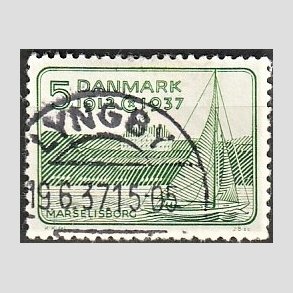 FRIM�RKER DANMARK | 1937 - AFA 239 - Chr. X 25 �re jubil�um 5 �re gr�n - Lux Stemplet 