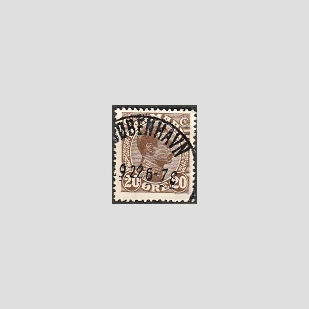 FRIMRKER DANMARK | 1921-22 - AFA 125 - Chr. X 20 re brun - Lux Stemplet