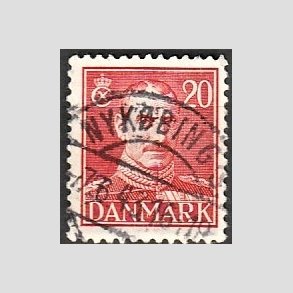 FRIMRKER DANMARK | 1942-44 - AFA 276 - Chr. X 20 re rd - Lux Stemplet