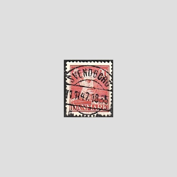 FRIMRKER DANMARK | 1942-44 - AFA 276 - Chr. X 20 re rd - Lux Stemplet