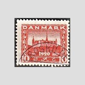 FRIM�RKER DANMARK | 1920-21 - AFA 112 - Genforening 10 �re r�d - Lux Stemplet 