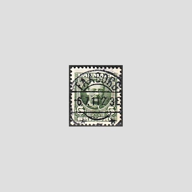 FRIMRKER DANMARK | 1907 - AFA 54 - Frederik VIII 5 re grn (1K) - Pragt Stemplet