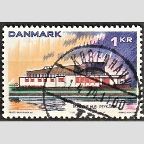 FRIM�RKER DANMARK | 1973 - AFA 548 - Nordens hus. - 1 Kr. flerfarvet - Pragt Stemplet