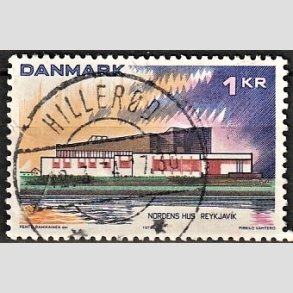 FRIM�RKER DANMARK | 1973 - AFA 548 - Nordens hus. - 1 Kr. flerfarvet - Pragt Stemplet Hiller�d