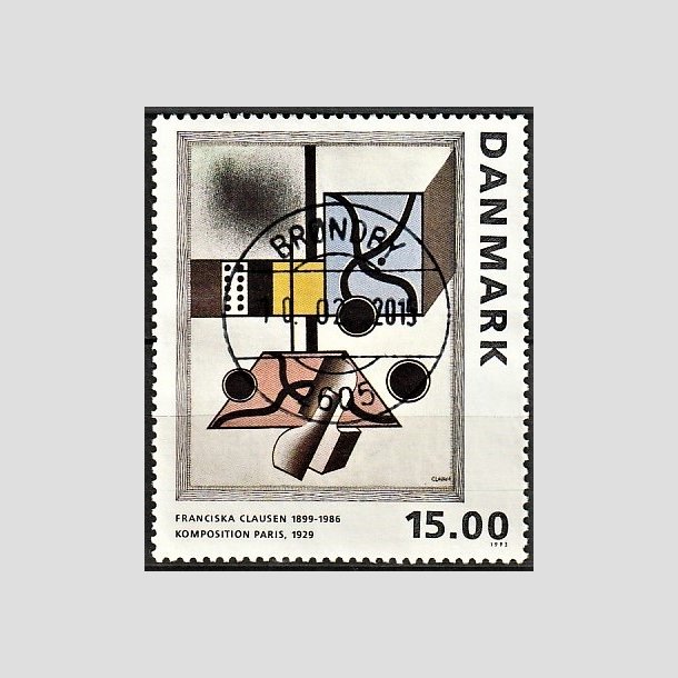 FRIMRKER DANMARK | 1993 - AFA 1058 - Maleriserie 6. - 15,00 Kr. Franciska Clausen - Pragt Stemplet