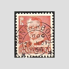 FRIMRKER DANMARK | 1952-53 - AFA 337 - Fr. IX 30 re rd - Pragt Stemplet Snderborg