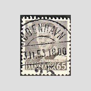 FRIMRKER DANMARK | 1952-53 - AFA 340 - Fr. IX 65 re gr - Pragt Stemplet