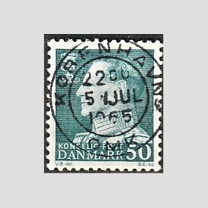 FRIMRKER DANMARK | 1961-62 - AFA 397 - Fr. IX 50 re blgrn - Pragt Stemplet