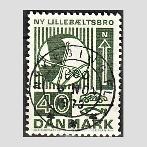 FRIM�RKER DANMARK | 1972 - AFA 534 - Trafiktekniske anl�g - 40 �re gr�n - Pragt Stemplet Nyk�bing FL