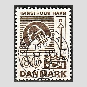 FRIM�RKER DANMARK | 1972 - AFA 535 - Trafiktekniske anl�g - 60 �re brun - Pragt Stemplet