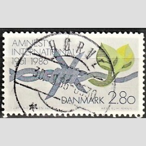 FRIM�RKER DANMARK | 1986 - AFA 850 - Amnesty International 25 �r - 2,80 Kr. flerfarvet - Pragt Stemplet