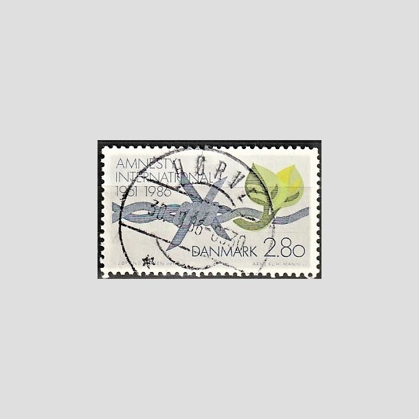 FRIMRKER DANMARK | 1986 - AFA 850 - Amnesty International 25 r - 2,80 Kr. flerfarvet - Pragt Stemplet