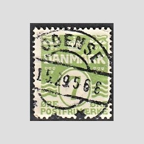 FRIM�RKER DANMARK | 1926-30 - AFA 167 - B�lgelinie 7 �re lysgr�n - Lux Stemplet