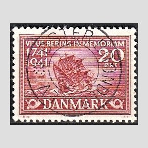 FRIM�RKER DANMARK | 1941 - AFA 271 - Vitus Bering 20 �re r�d - Lux Stemplet