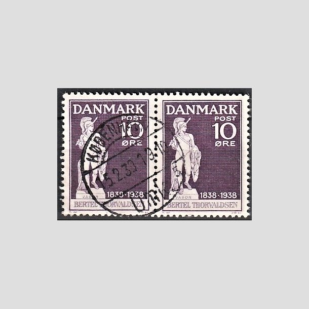 FRIMRKER DANMARK | 1938 - AFA 250 - Thorvaldsen 10 re violet i par - Lux Stemplet