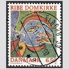 FRIM�RKER DANMARK | 1987 - AFA 881 - Ribe Domkirke - 6,50 Kr. flerfarvet - Pragt Stemplet