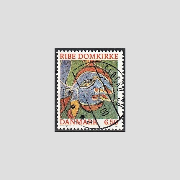 FRIMRKER DANMARK | 1987 - AFA 881 - Ribe Domkirke - 6,50 Kr. flerfarvet - Pragt Stemplet