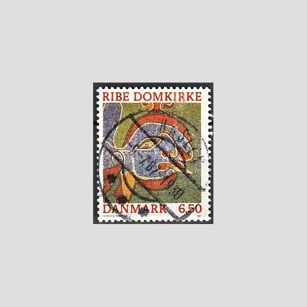 FRIMRKER DANMARK | 1987 - AFA 881 - Ribe Domkirke - 6,50 Kr. flerfarvet - Pragt Stemplet