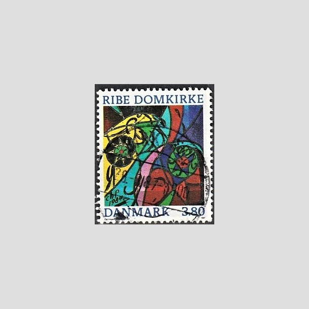 FRIMRKER DANMARK | 1987 - AFA 880 - Ribe Domkirke - 3,80 Kr. flerfarvet - Pragt Stemplet