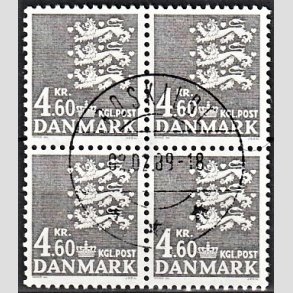 FRIMRKER DANMARK | 1988 - AFA 899 - Rigsvben - 4,60 Kr. gr i 4-BLOK - Lux Stemplet