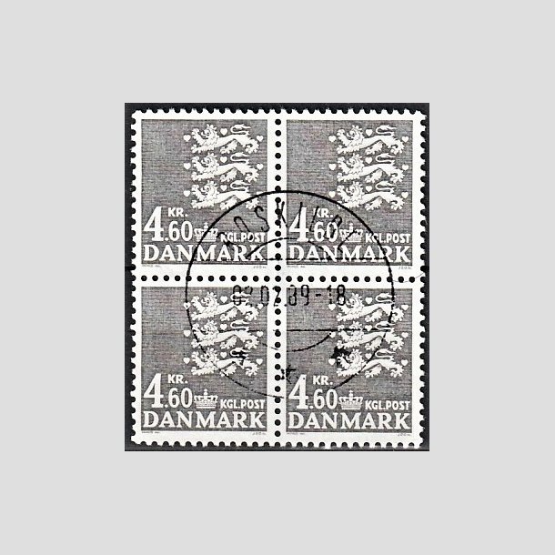 FRIMRKER DANMARK | 1988 - AFA 899 - Rigsvben - 4,60 Kr. gr i 4-BLOK - Lux Stemplet