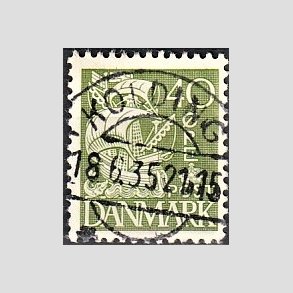 FRIM�RKER DANMARK | 1933 - AFA 208 - Karavel 40 �re gr�n Type I - Lux Stemplet Kolding