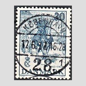 FRIM�RKER DANMARK | 1937 - AFA 242 - Chr. X 25 �re jubil�um 30 �re bl� - Lux Stemplet K�benhavn